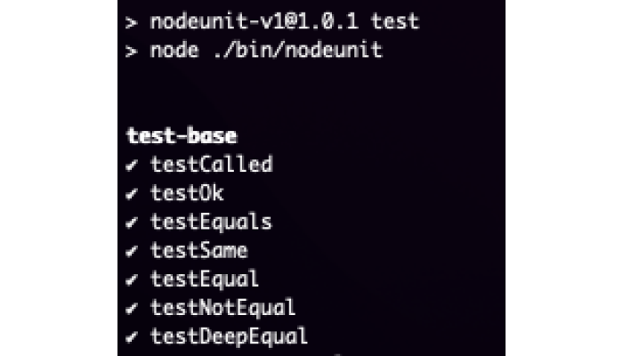 Nodeunit library console output
